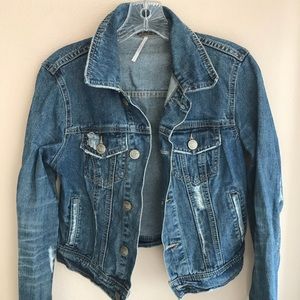Free People Distressed Jean Jacket